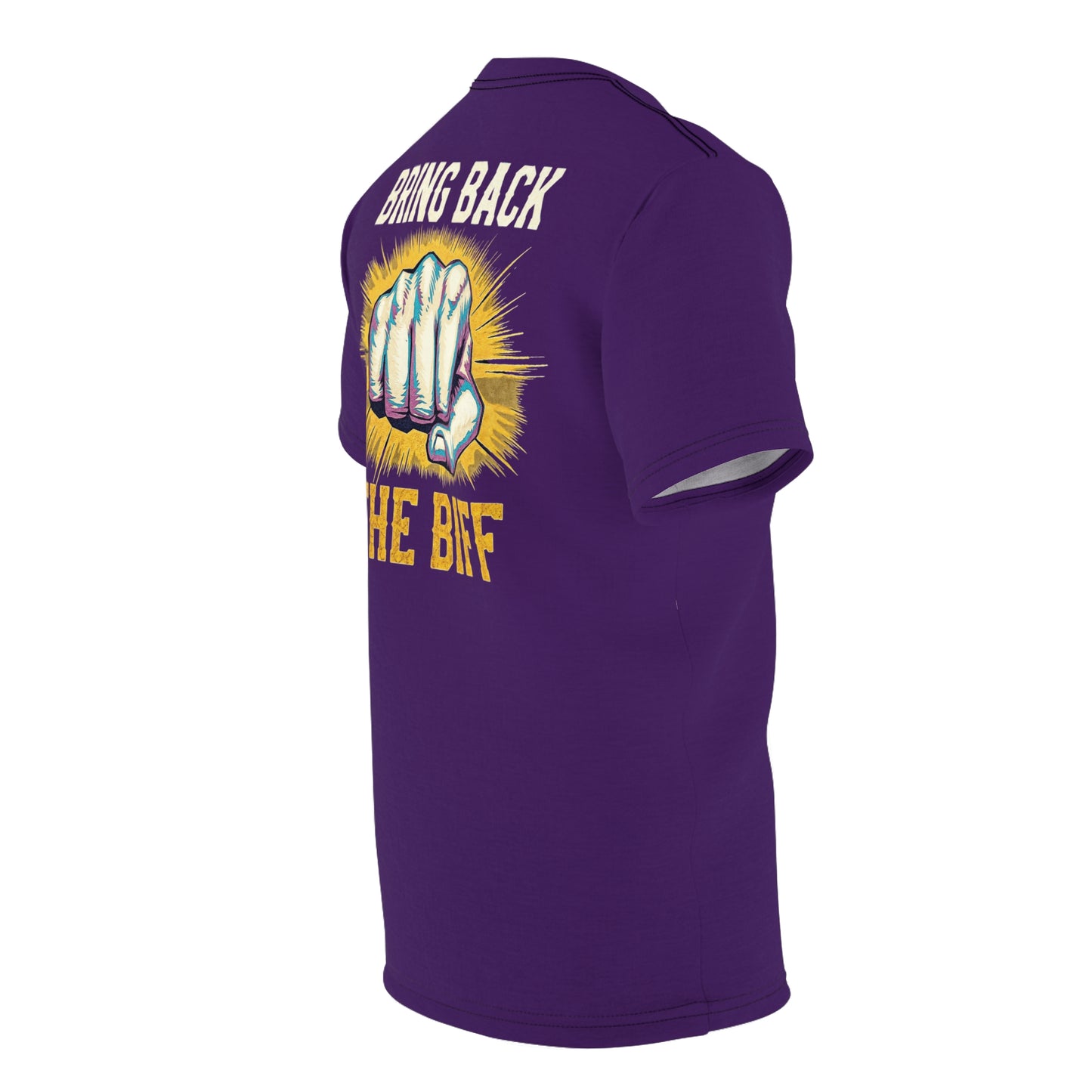 "Bring Back The Biff", Unisex T-shirt (Quandong Plum)