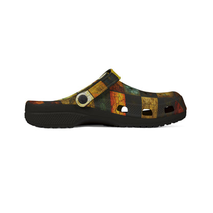 "Wood Block Pattern" #01, Foam Rubber Clogs
