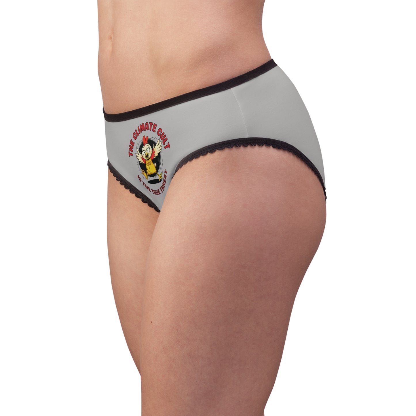 "The Climate Cult" (Chicken Little), Women's Briefs (Silver)