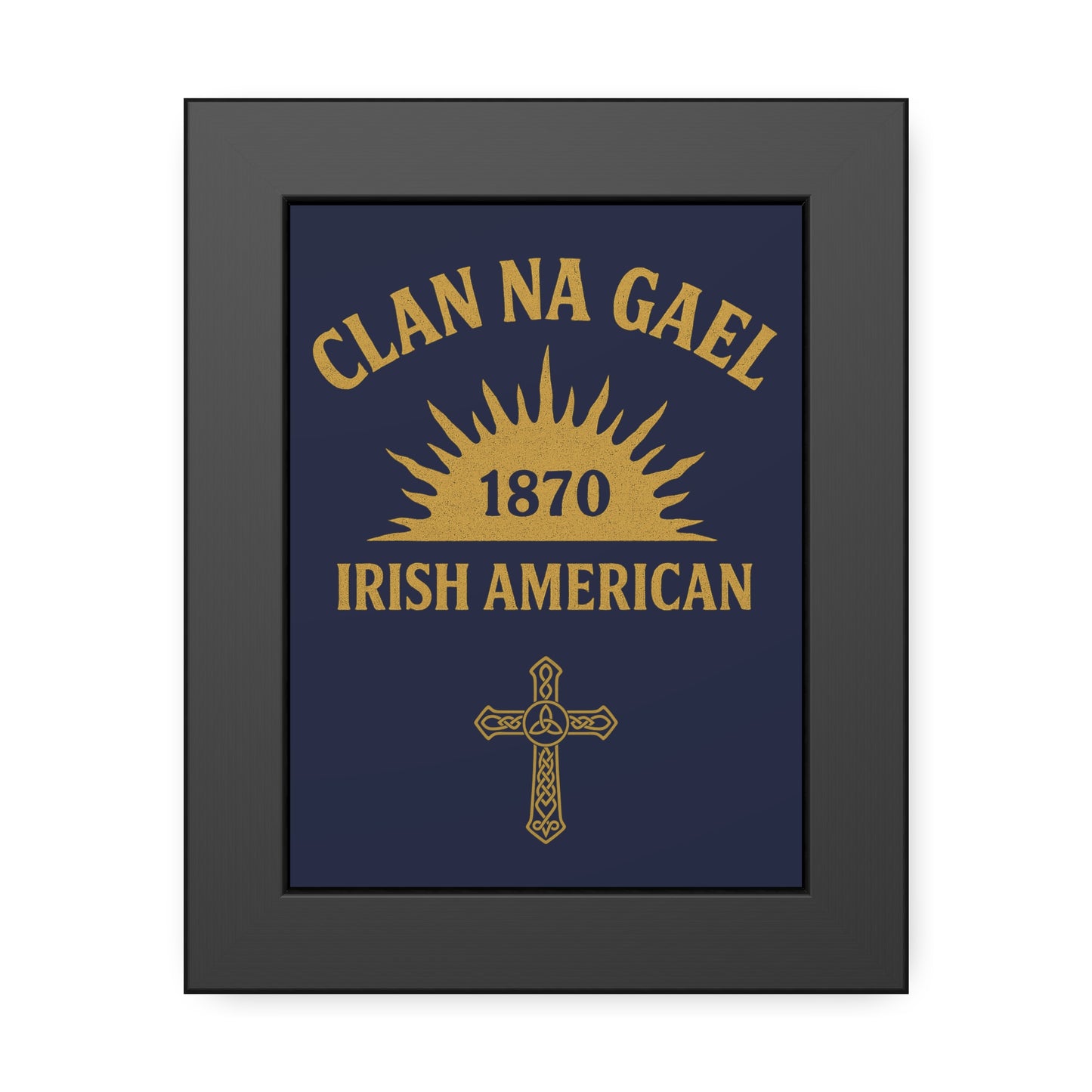"Clan na Gael - Irish American", Framed Paper Poster (Mariana Blue)