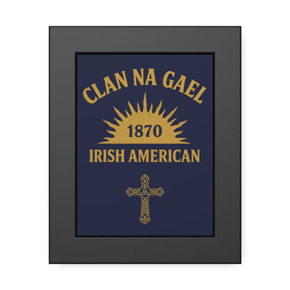 "Clan na Gael - Irish American", Framed Paper Poster (Mariana Blue)