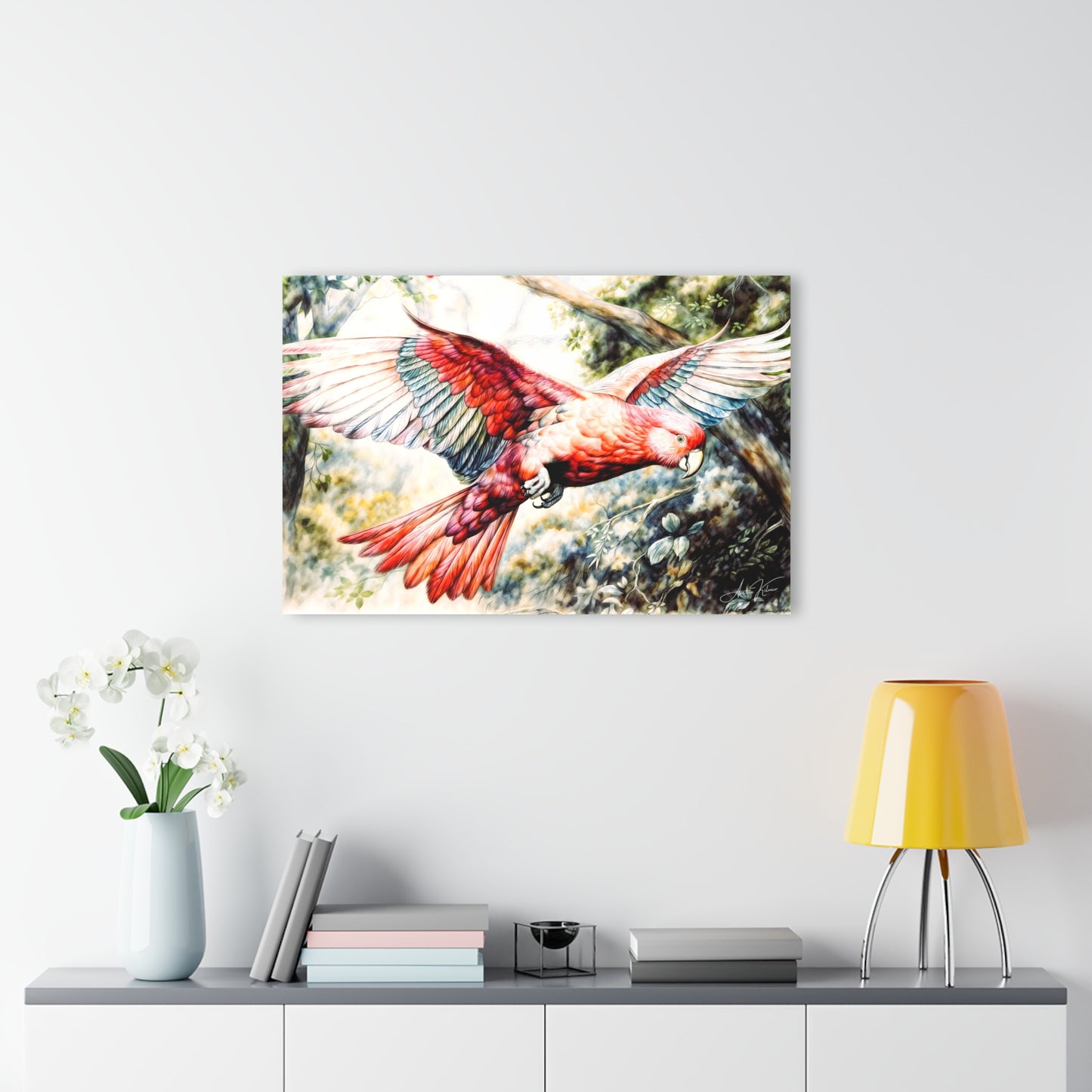 "Australian Galah", Fine Art Acrylic Wall Print (French Cleat Hanging)