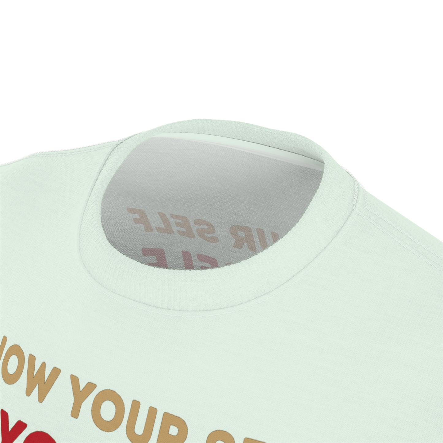 "Know Your Self", Unisex T-shirt (Spring Mint)