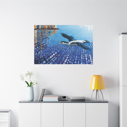 "Sky Kin I – Gannet Over the Reflecting Stack", Fine Art Matte Canvas, Stretched, 1.25"
