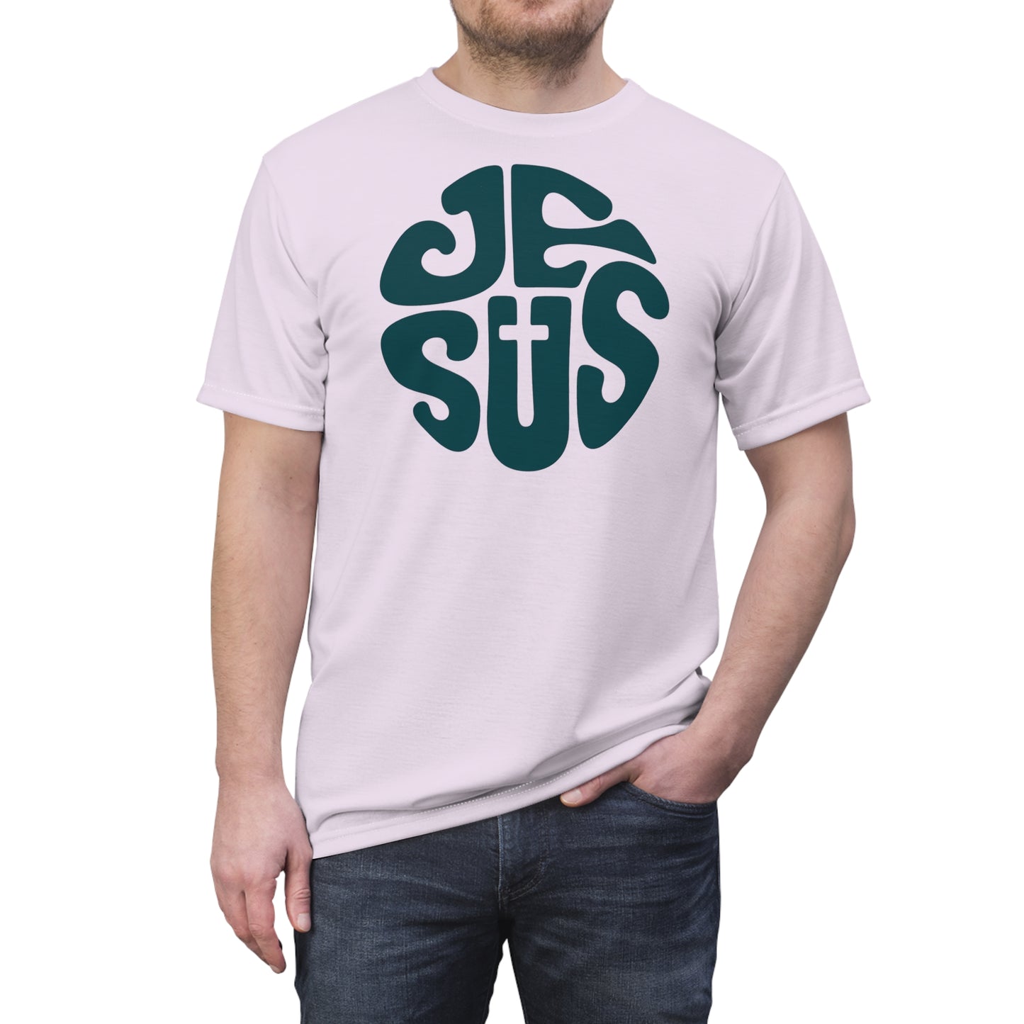"Retro Jesus", Unisex T-shirt (Perfume Haze)
