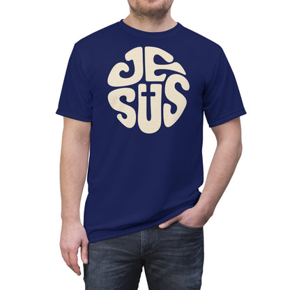 "Retro Jesus", Unisex T-shirt (Norway Blue)
