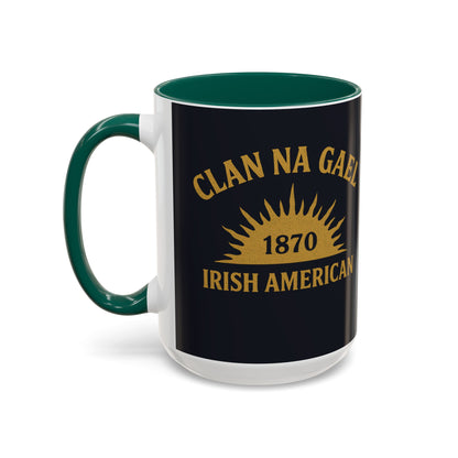 "Clan na Gael - Irish American", Colorful Mugs (11oz, 15oz) (Black Denim)