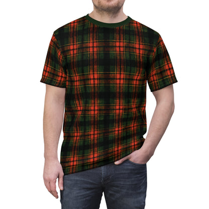 "Kilmor Brieve Tartan", Unisex Tee (Brieve Green Collar)