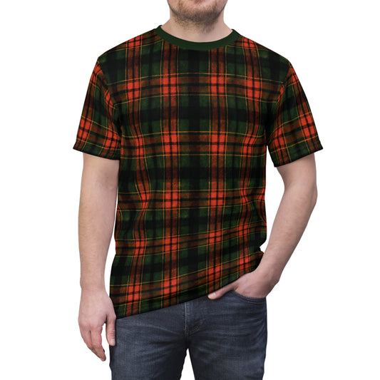 "Kilmor Brieve Tartan", Unisex Tee (Brieve Green Collar)
