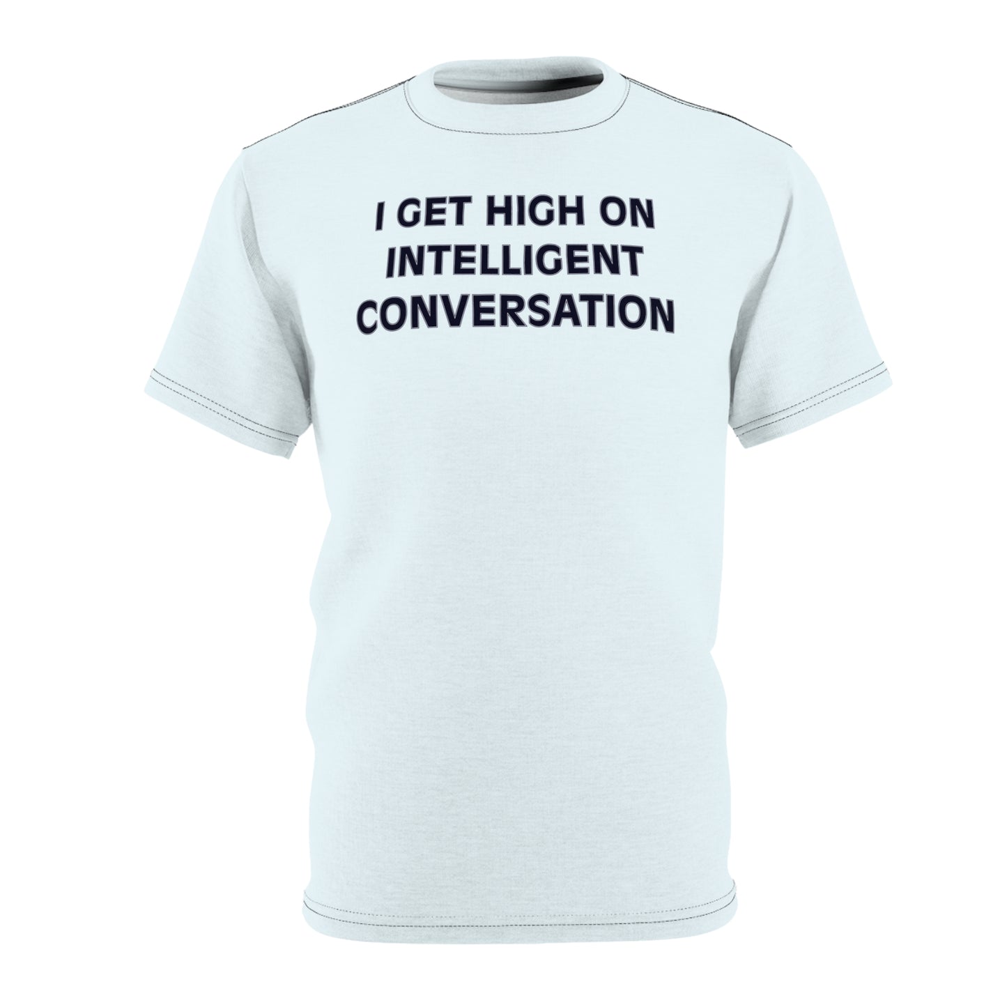 "Intelligent Conversation", Unisex T-shirt (Bubbles Blue)