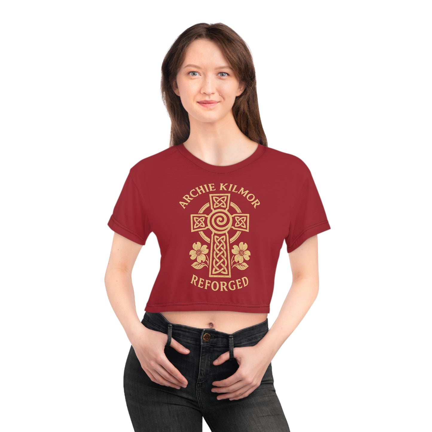 "Archie Kilmor Cross - Reforged" #01, Crop Tee (Cherry Red)