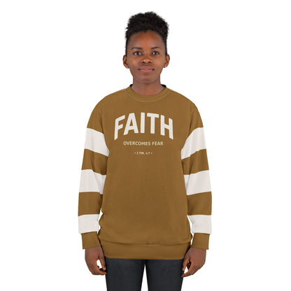 "Faith Overcomes Fear", Unisex Sweatshirt (Golden Brown)