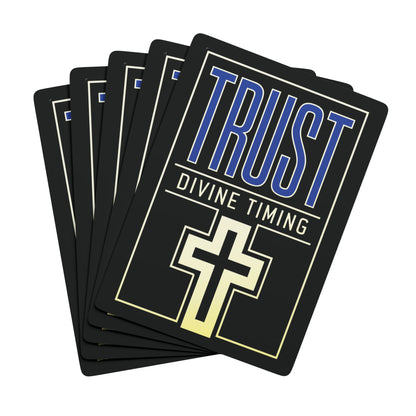 "Trust Divine Timing" #01, Christian  Playing Cards (Void Black)