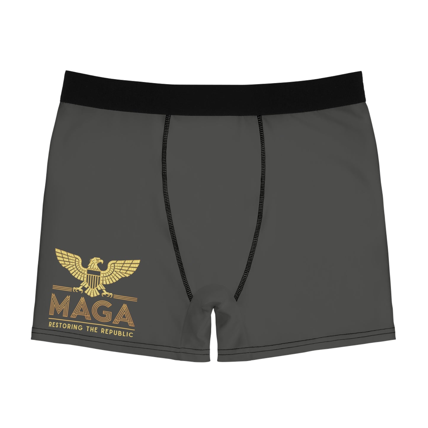 "MAGA - Restoring the Republic", Men's Boxer Briefs (Panzer Grey)
