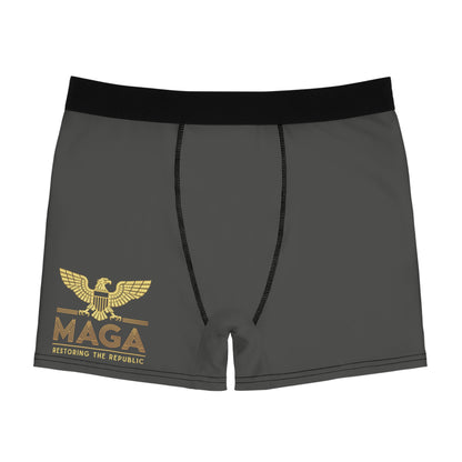 "MAGA - Restoring the Republic", Men's Boxer Briefs (Panzer Grey)
