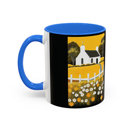 "Eaglais a’ Bhuidhe (Gaelic) - The Church of Golden Hope (English)", Colorful Mugs (11oz & 15oz)