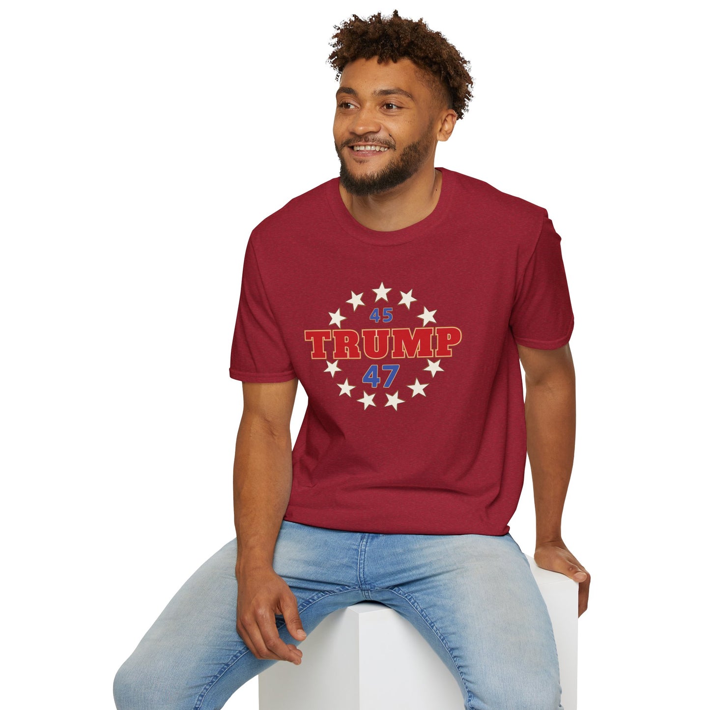 "Trump 45-47 Circle of Stars", Unisex Softstyle T-Shirt
