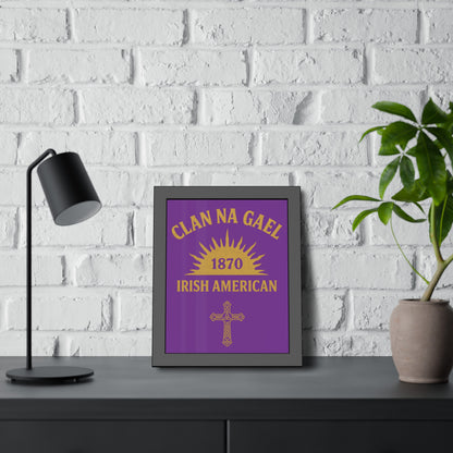 "Clan na Gael - Irish American", Framed Paper Poster (Vesper Violet)