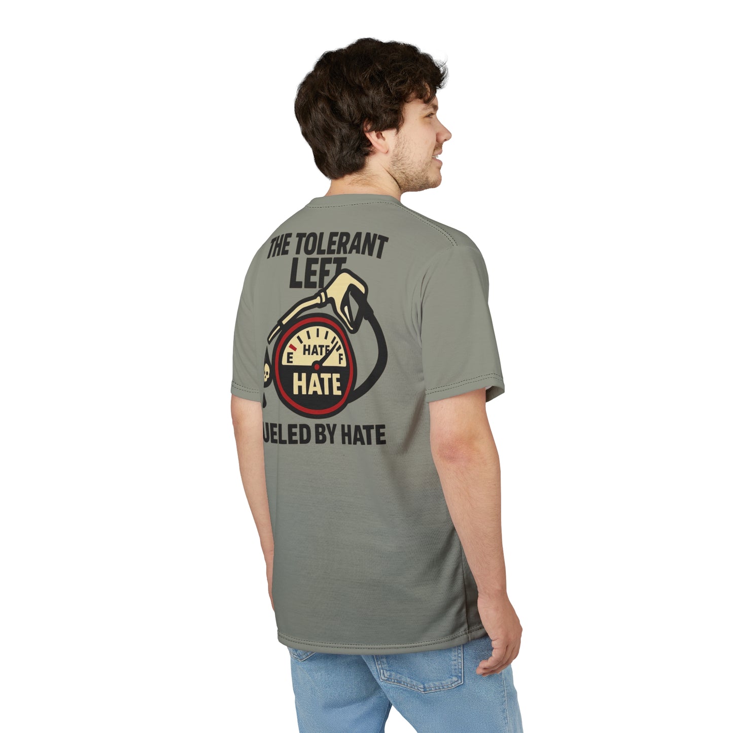 "The Tolerant Left", Unisex T-shirt (Deep Seagrass Grey)