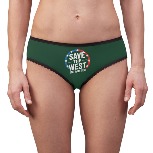 "Save the West - End Wokeism", Women's Briefs (Evergreen)