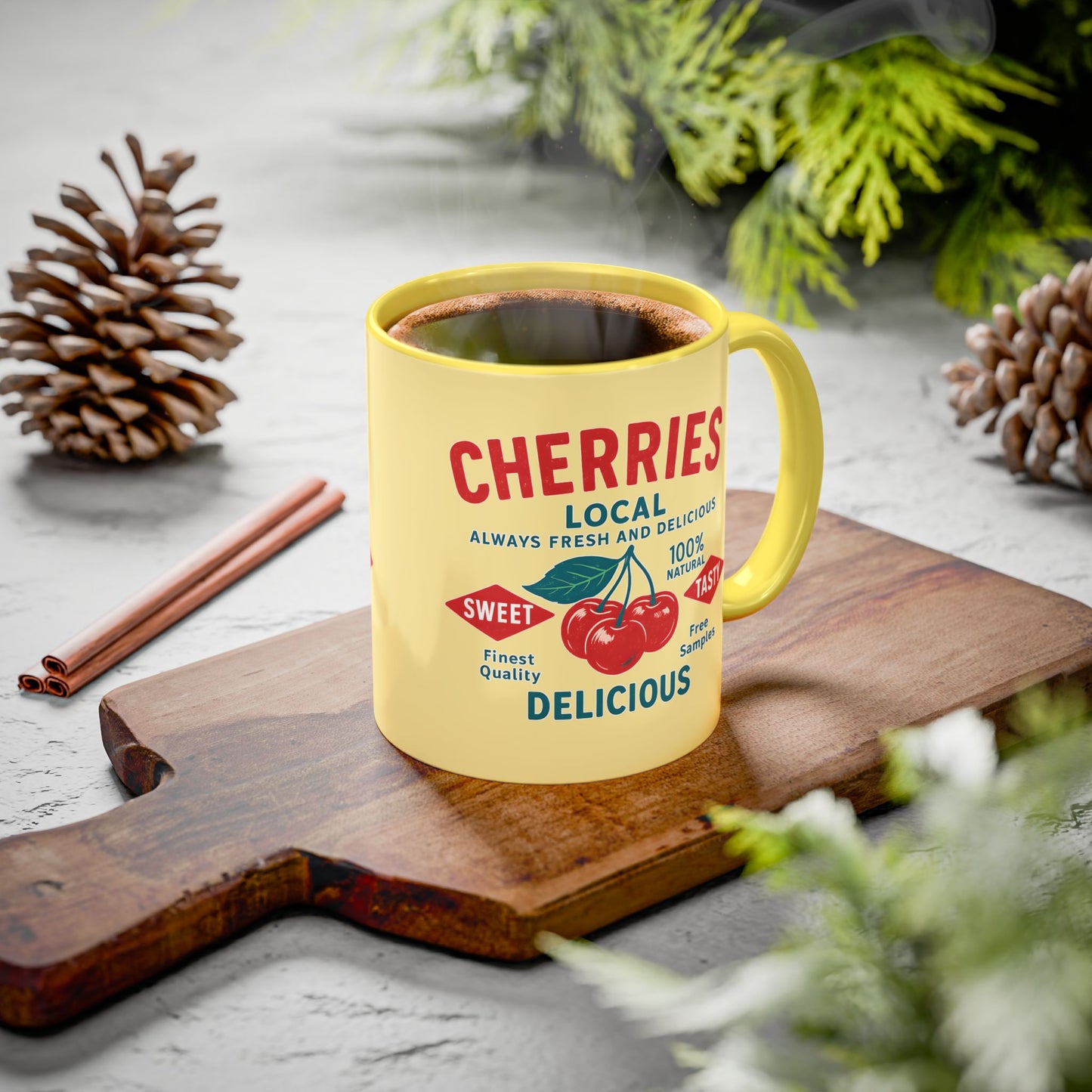 "Delicious Cherries", Colorful Mugs (11oz, 15oz) (Sanctum Veil)