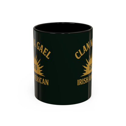 "Clan na Gael - Irish American", Colorful Mugs (11oz, 15oz) (Túath Green)