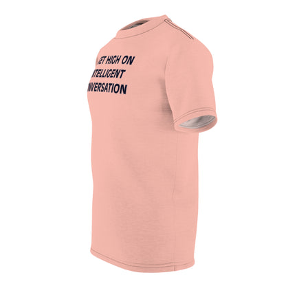 "Intelligent Conversation", Unisex T-shirt (Cherry Chip)
