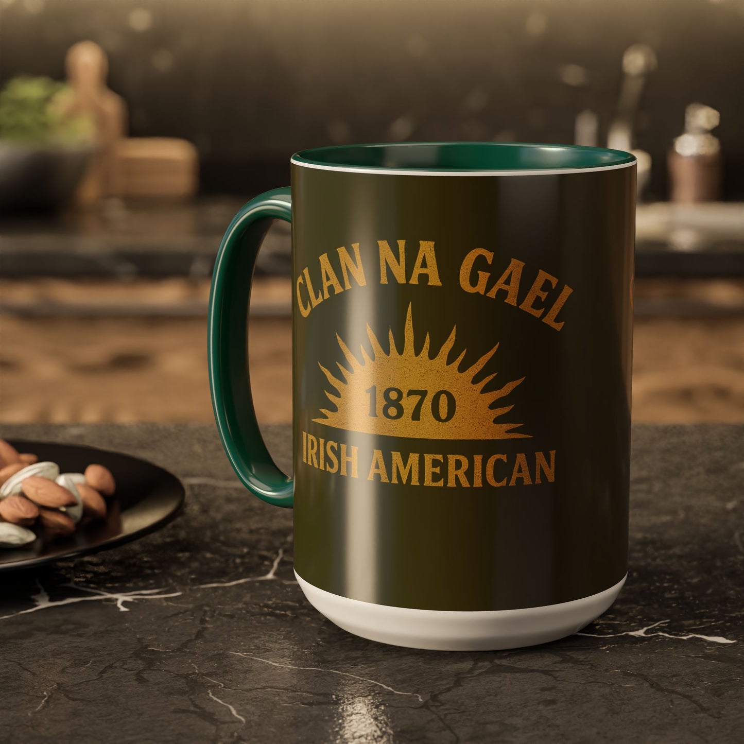"Clan na Gael - Irish American", Colorful Mugs (11oz, 15oz) (Fianna Green)