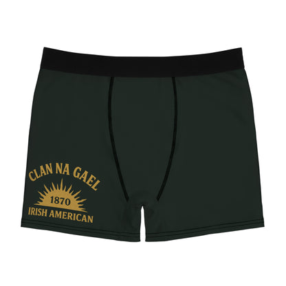 "Clan na Gael - Irish American", Men's Boxer Briefs (Túath Green)