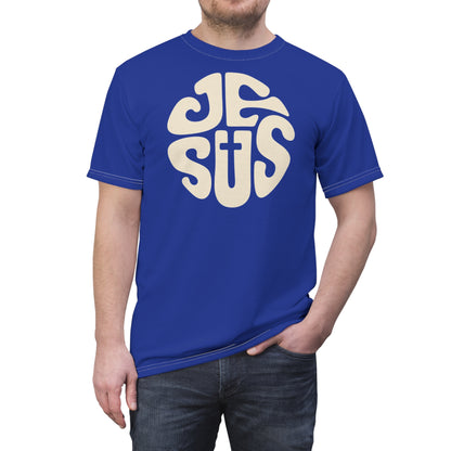 "Retro Jesus", Unisex T-shirt (Klein Blue)