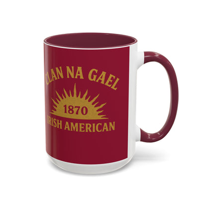 "Clan na Gael - Irish American", Colorful Mugs (11oz, 15oz) (Fénechas Red)