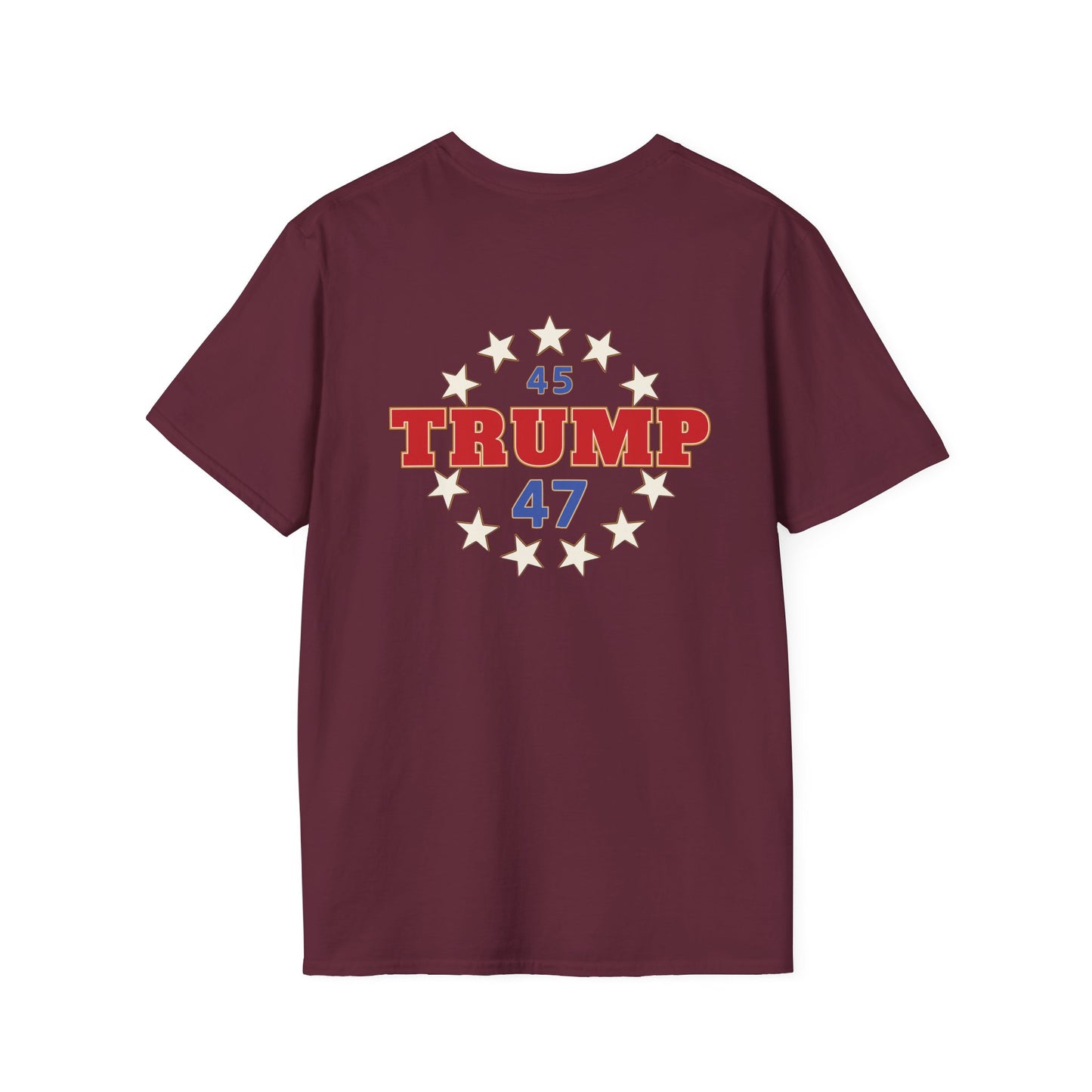 "Trump 45-47 Circle of Stars", Unisex Softstyle T-Shirt