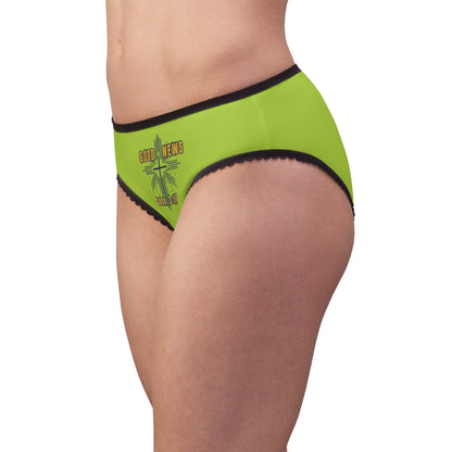 "Good News - John 3:17", Women's Briefs (Light Chartreuse)
