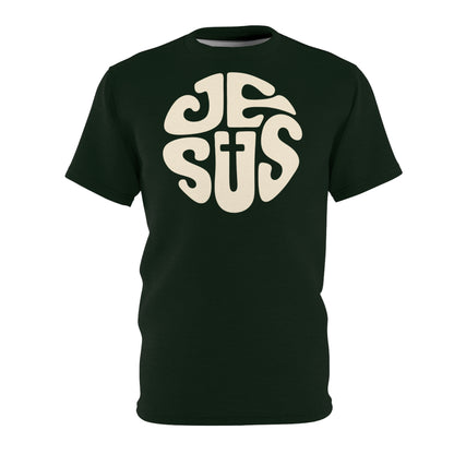 "Retro Jesus", Unisex T-shirt (Dark Woodland)