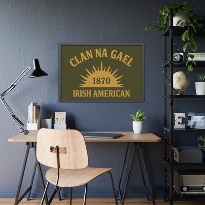 "Clan na Gael - Irish American", Framed Paper Poster (Fianna Green)