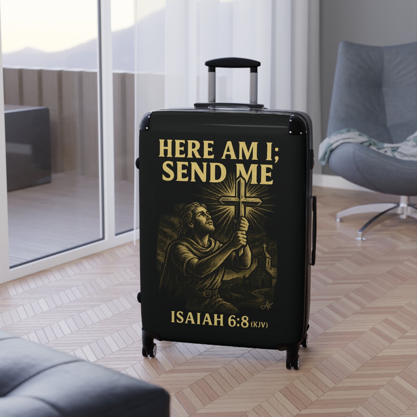 "Isaiah 6:8 (KJV)", Suitcases (Void Black)