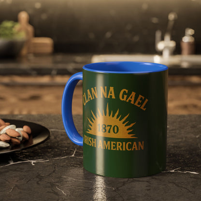 "Clan na Gael - Irish American", Colorful Mugs (11oz, 15oz) (Brithemain Green)