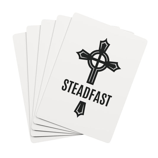 "Steadfast Cross", Christian Playing Cards (Porcelain White)