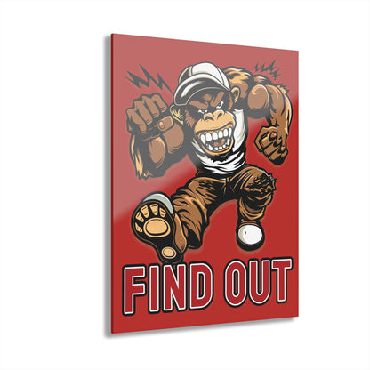 "Find Out", Acrylic Wall Prints (French Cleat Hanging) (Mid Scarlet)