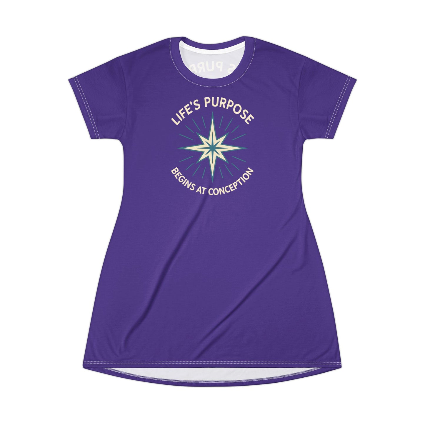 "Life's Purpose Begins at Conception #01", T-Shirt Dress (Night Music)