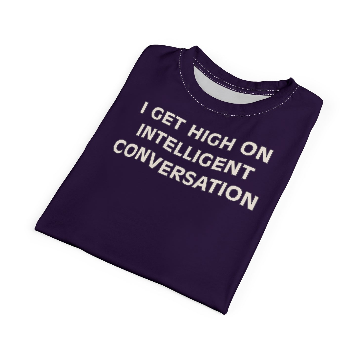 "Intelligent Conversation", Unisex T-shirt (Academic Purple)