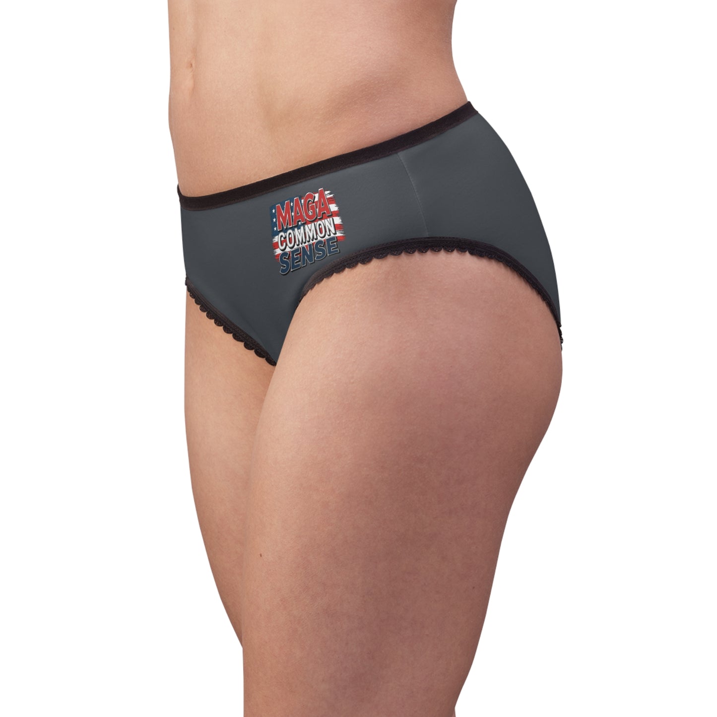"MAGA Common Sense" #01, Women's Briefs (Hebridean Grey)