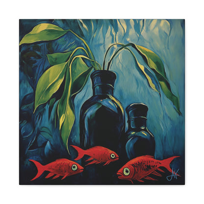 "Still Life: Goldfish", Fine Art Matte Canvas, Stretched, 1.25"