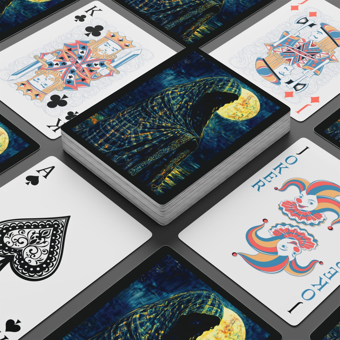 "Mysterious Feminine", Fine Art Playing Cards (Void Black)