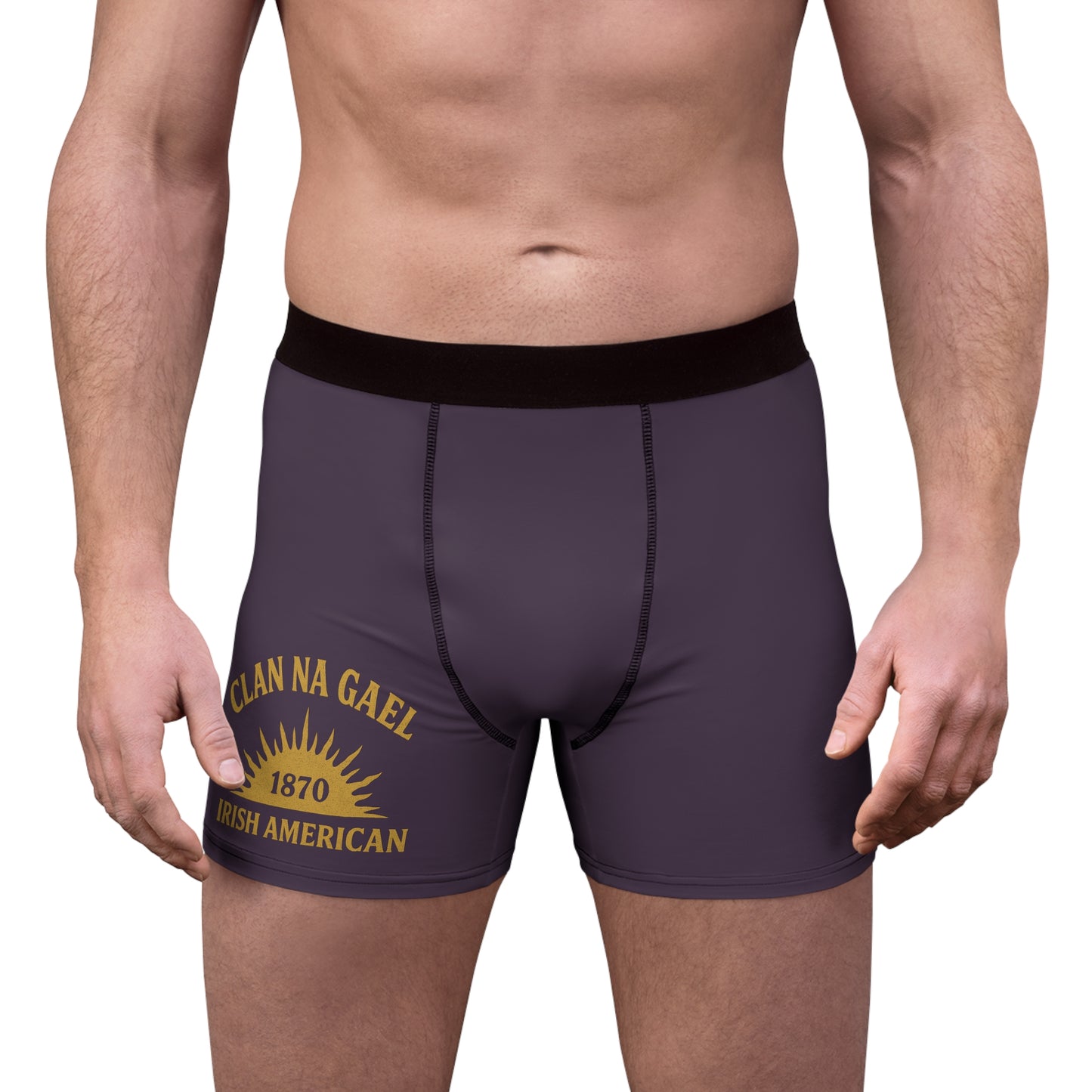 "Clan na Gael - Irish American", Men's Boxer Briefs (Purple Verbena)