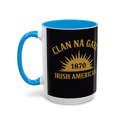 "Clan na Gael - Irish American", Colorful Mugs (11oz, 15oz) (Raven Black)