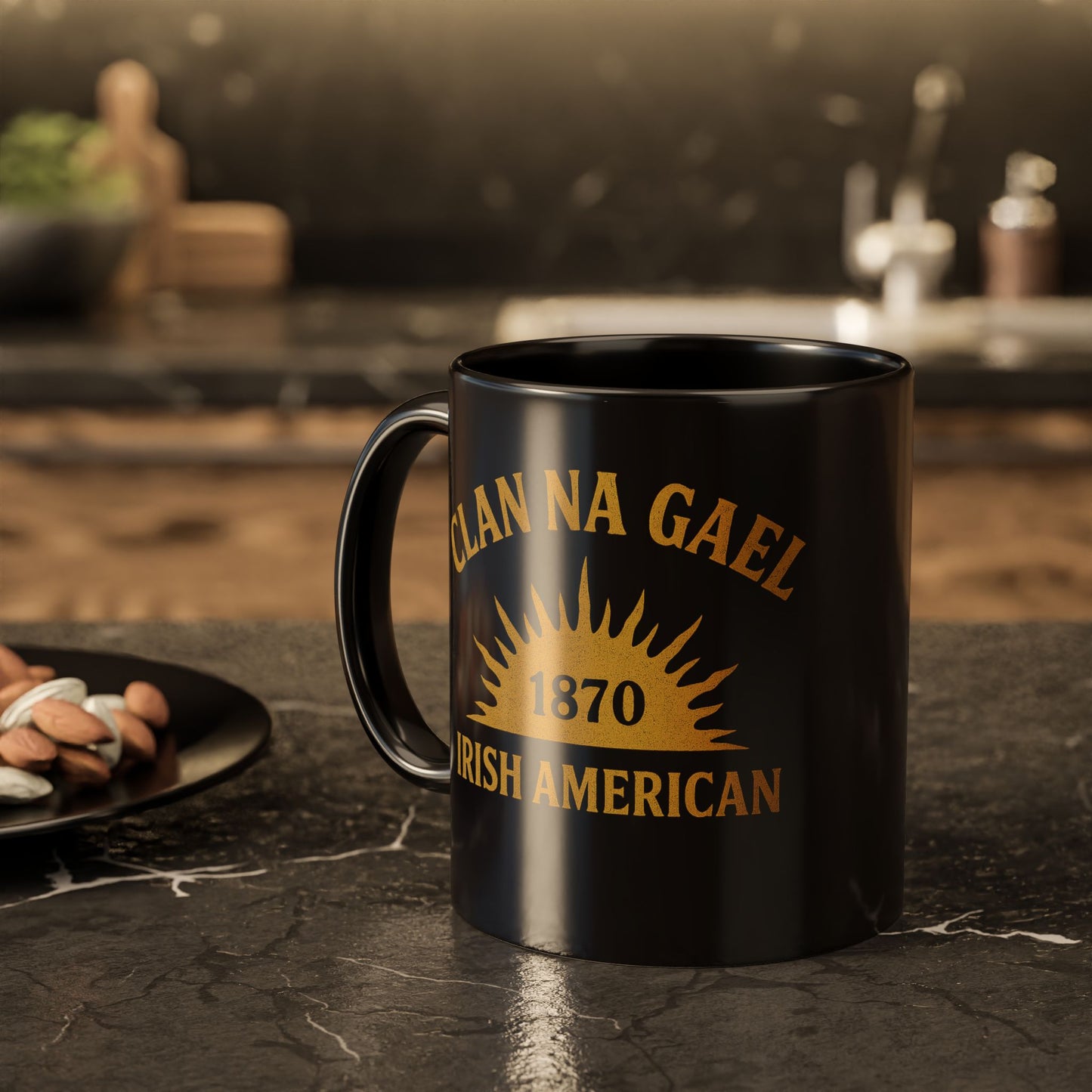 "Clan na Gael - Irish American", Colorful Mugs (11oz, 15oz) (Raven Black)