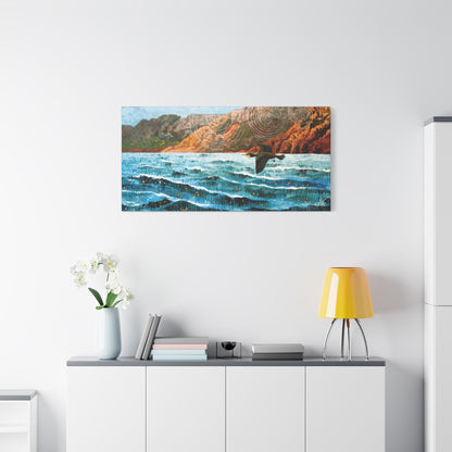 "Sky Kin II – Gannet on the Weather Edge", Fine Art Matte Canvas, Stretched, 1.25"