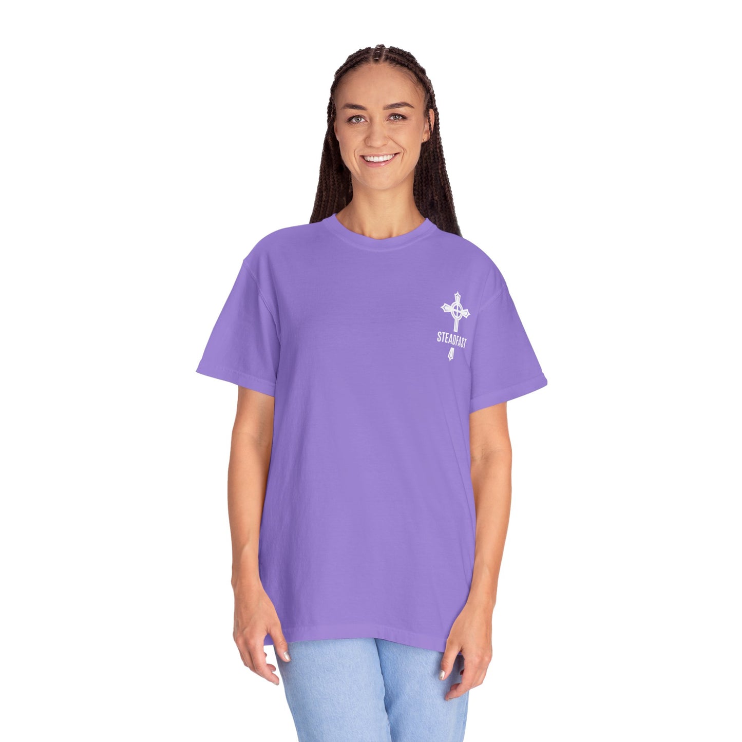 "Steadfast Cross in White", Unisex T-shirt