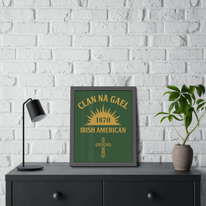 "Clan na Gael - Irish American", Framed Paper Poster (Brithemain Green)